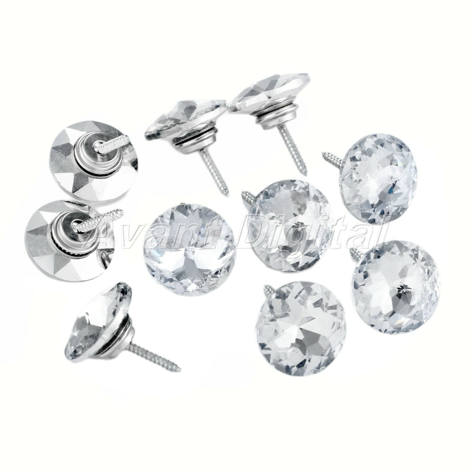 2.5cm 10pcs Sofa Screw Sew Buttons Crystal Upholstery Nails Tacks Shiny Pattern