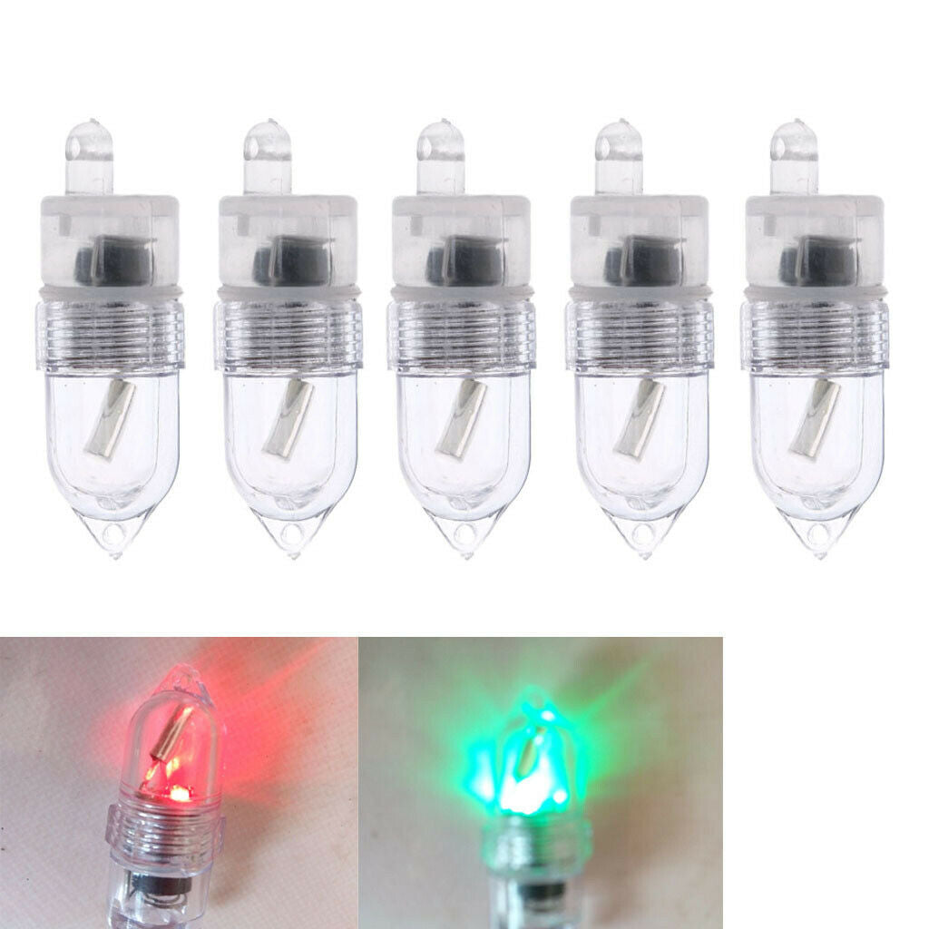 Set of 5 Sea Carp Coarse Night Fluorescent Fishing Rod Tip LED Lights Clip