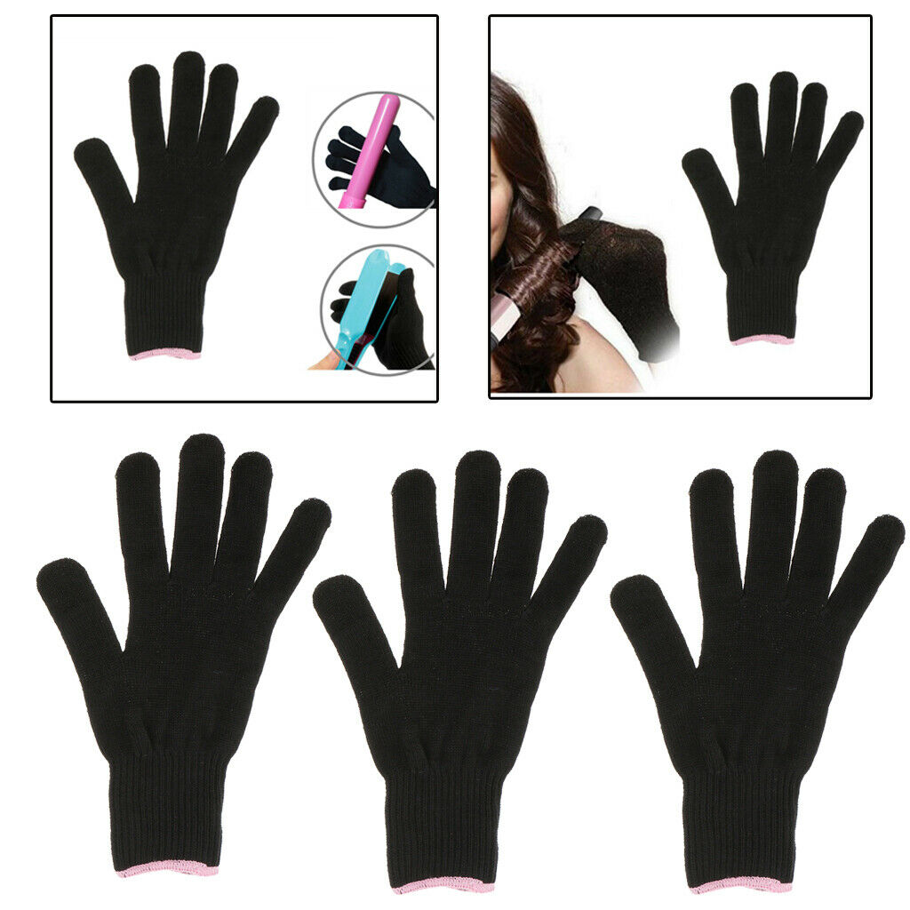 3 Pieces Hair Styling Perming Heat Resistant Glove Flat Iron Hand Guard Mitt
