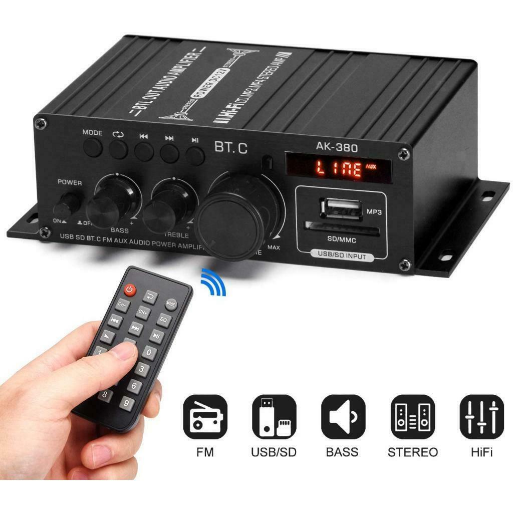 400W + 400W Audio Power Amplifier for Car Home Garage CD Theater PA System