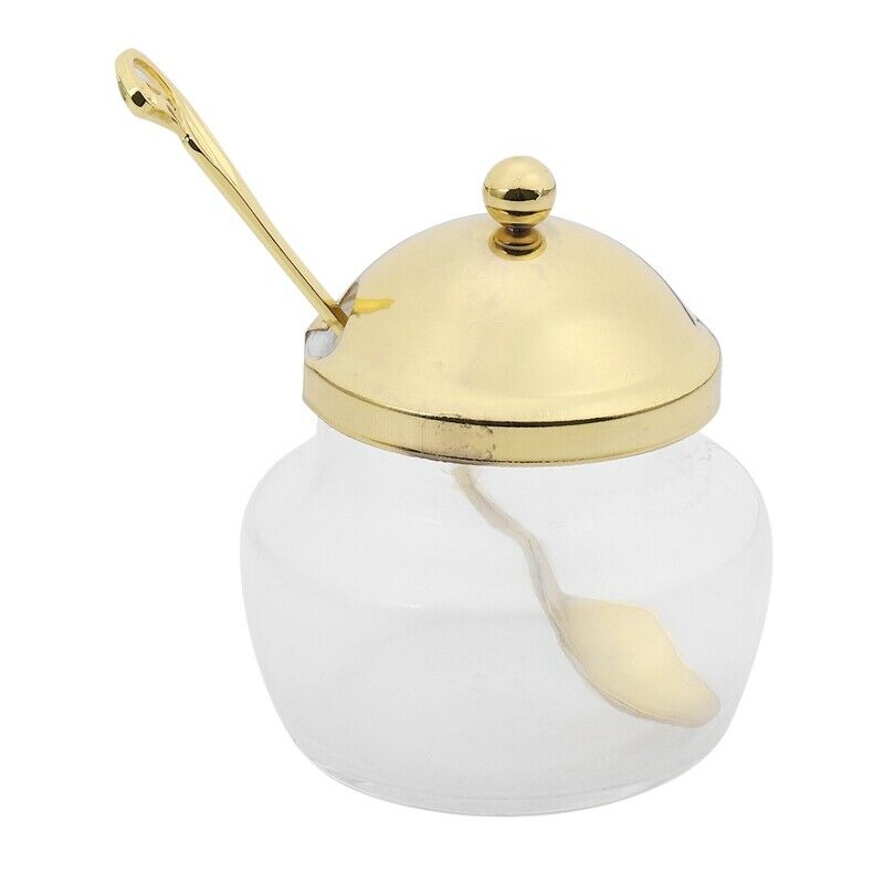 Aluminum alloy Condiment Pot Seasoning Container Spice Glass Jar Salt Sugar BoC3