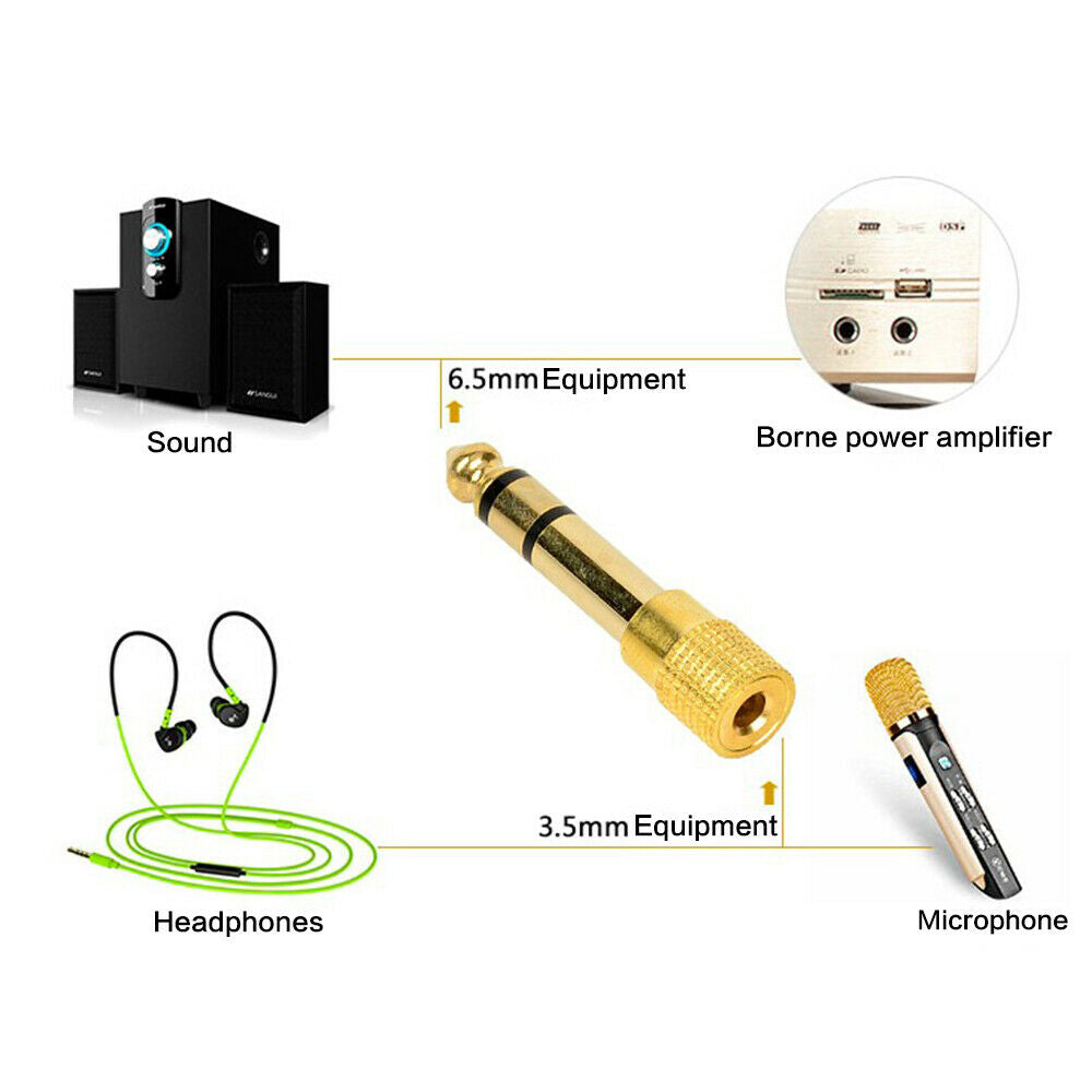 10Pcs Male to Female Microphone Jack Stereo Headphone Audio Adapter Connectors