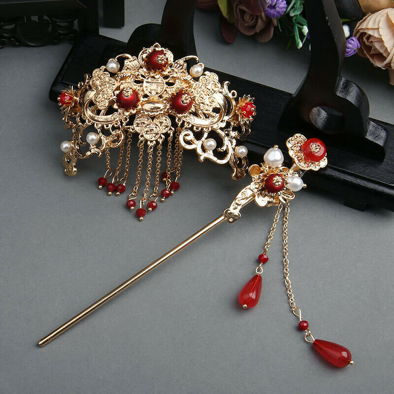 2PC Chinese Long Hair Stick Headdress Women's Accessories Hair Pins Jewel.l8