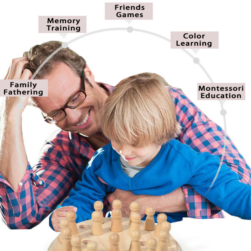 Kids Montessori Educational Wooden Toys Learning Sensory Toys Memory MatchBDAU