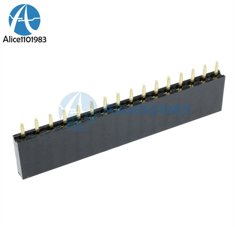 10PCS 16 Pin Single Row Female Straight Header Strip 2.54mm Pitch