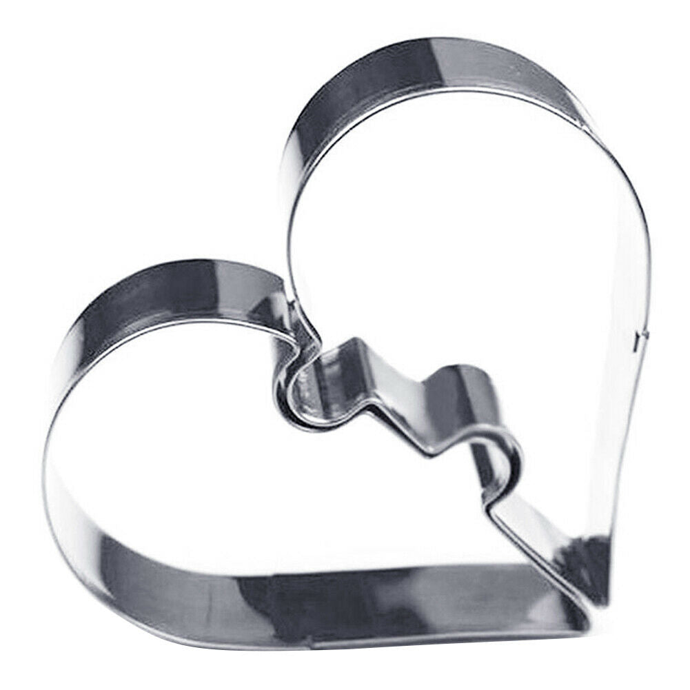 2× Heart Shape Stainless Steel Cookie Mould Fondant Cake Cutter Baking Gadget My