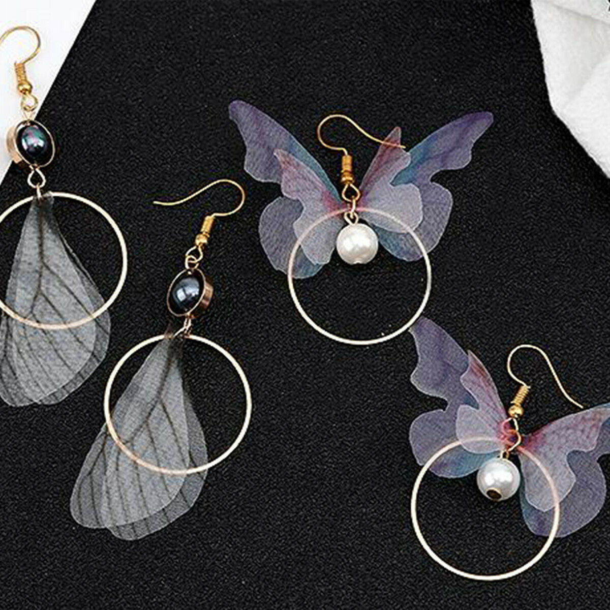 2 Sets DIY Earrings Jewelry Making Kit Supplies Handmade Butterfly Wing Craft