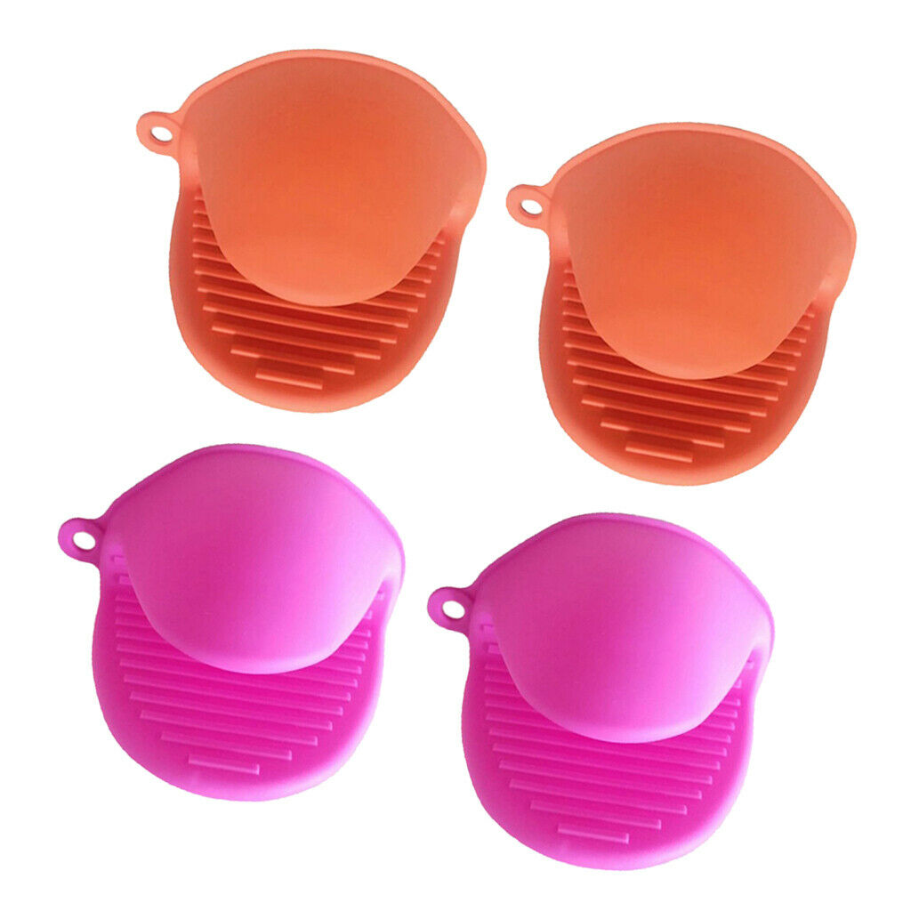 2pair/4pcs Silicone Gloves Heat Resistant Oven Microwave Baking Hand Clips