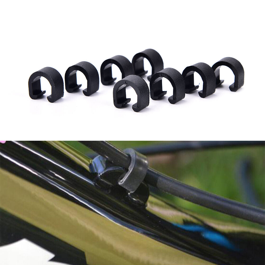 30pcs Black  Bicycle M T B C-Clips Buckle Hose Brake Gear Cable Housing G.l8