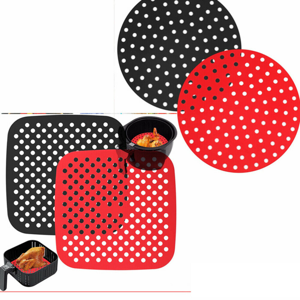 3 Pcs Reusable Air Fryer Liners Non-Stick Silicone Basket Mats BPA Free