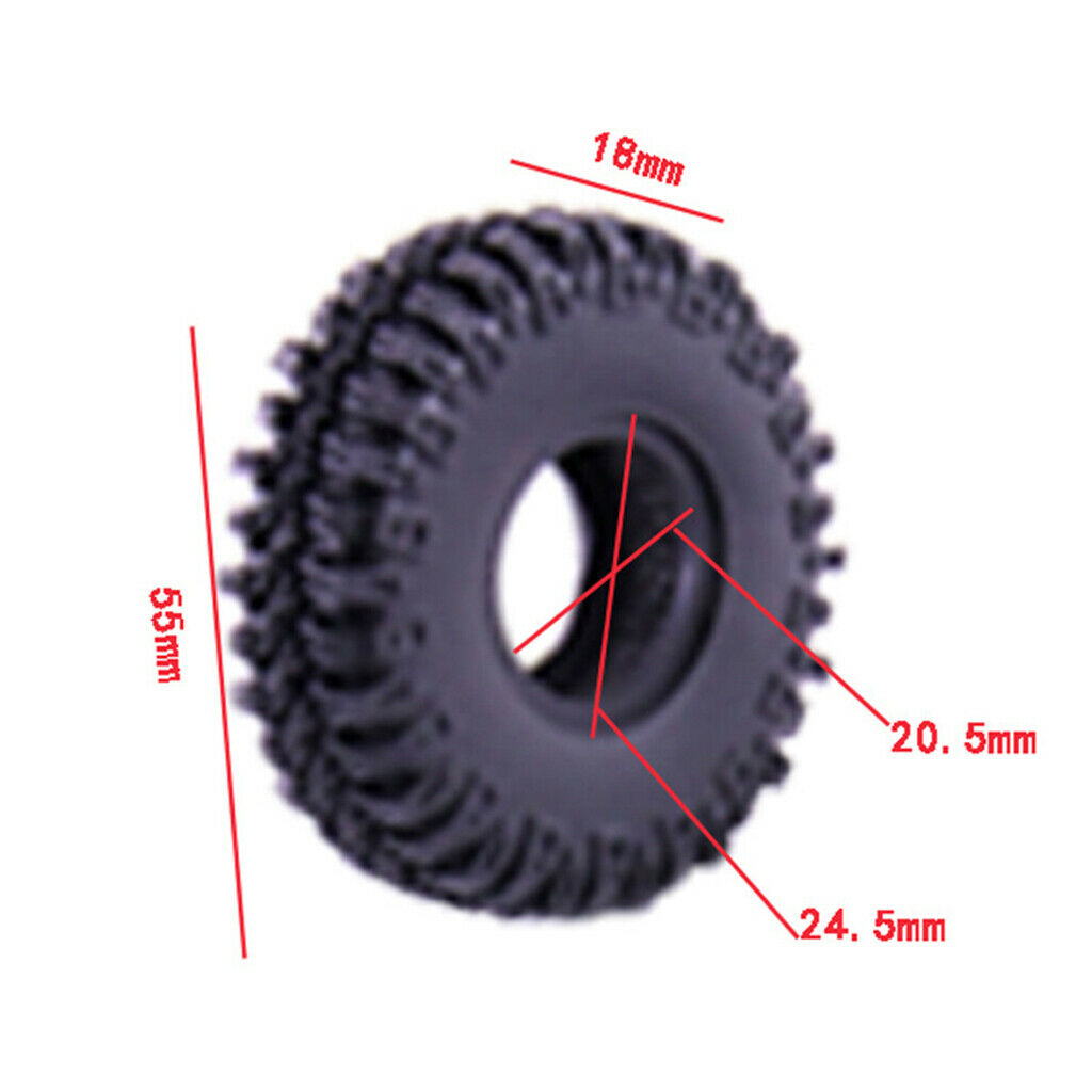4x 1:24 Scale Beadlock Wheel Hub Rim for Axial SCX24 90081 C10 RC Car Mode