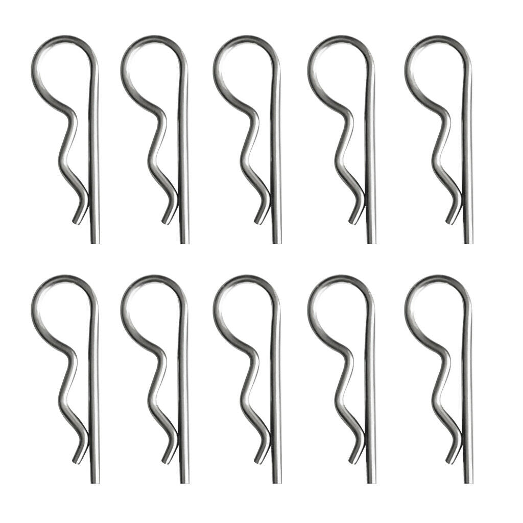 (Pack of 20) 304 Stainless Steel R Clip Hitch Pin Retaining Pins 2x42mm &