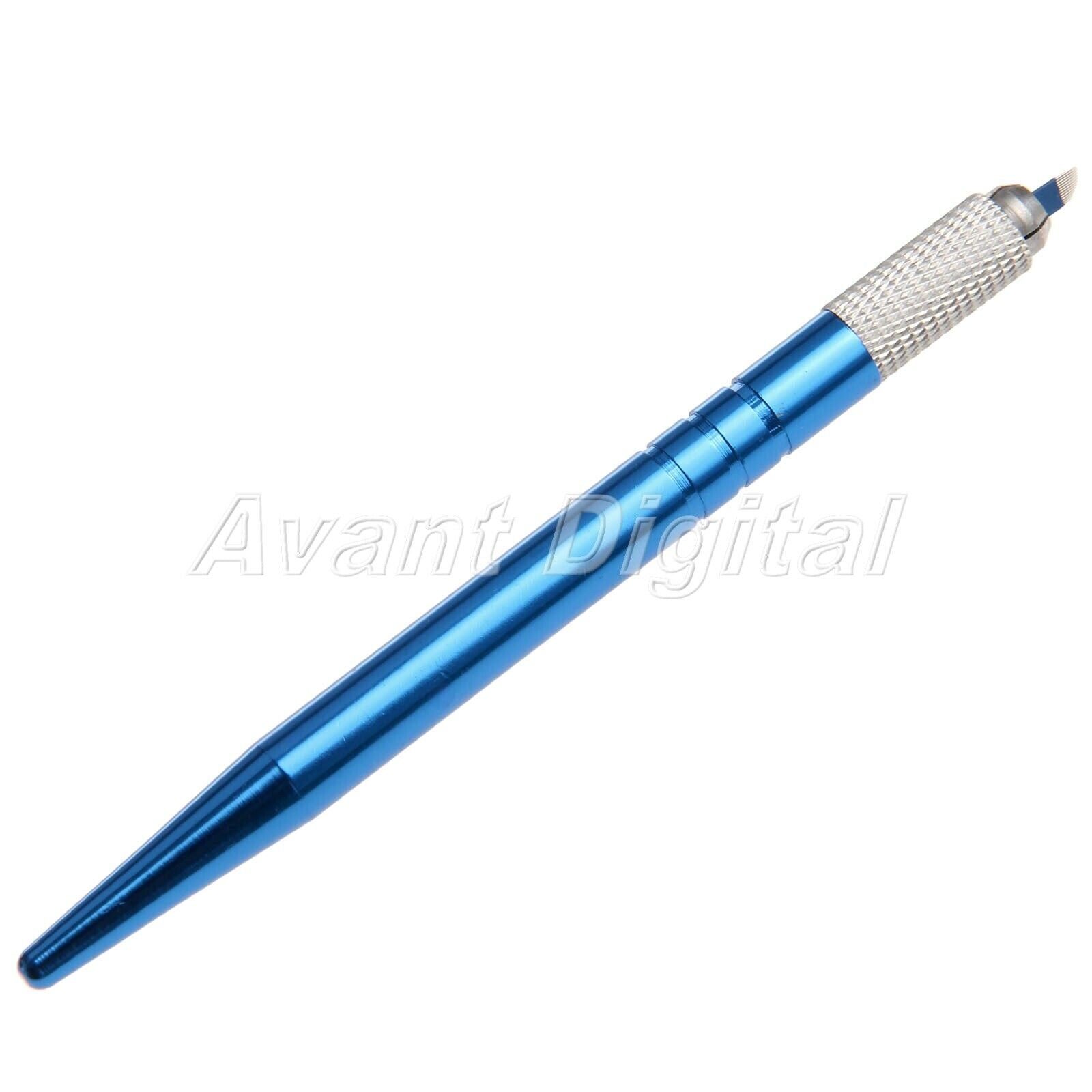 Set MicrobladIing Tattoo Pen & 10pc 12pin Blades Needle Eyebrow Permanent Makeup