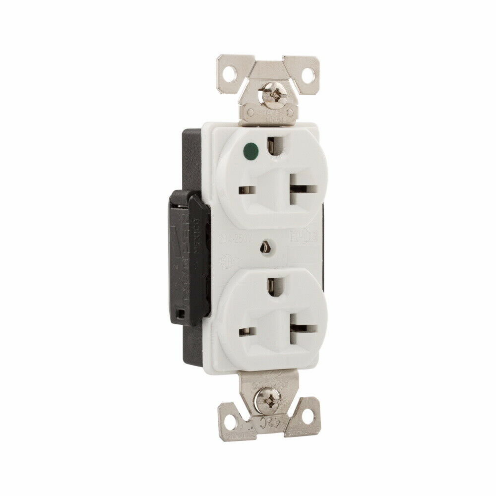 1pcs-COOPER AH8400W 20A-250V NEMA 6-20 Premium Hosptial Duplex Receptacle Outlet