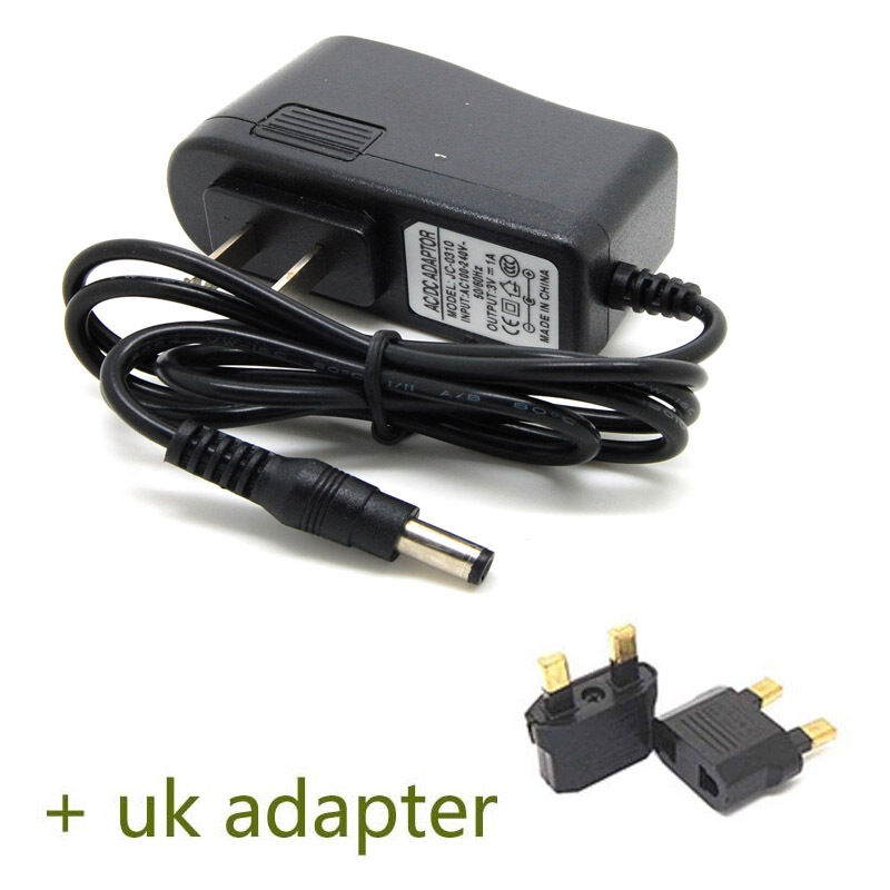 UK Plug AC 100-240V to DC 3V 1A Power Supply Charger Converter Adapter 5.5mm GBM