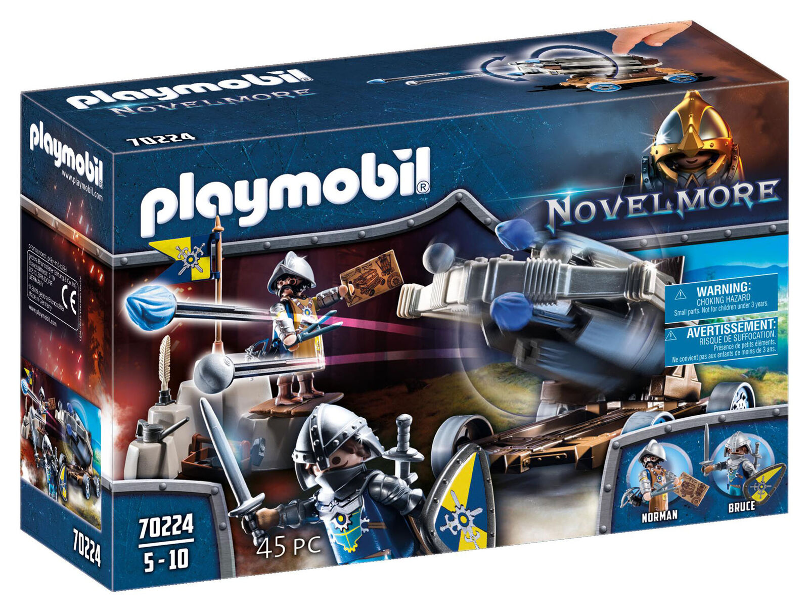 70224 Playmobil Knights Novelmore Water Ballista Set with Figures inc 45pcs 5yr+