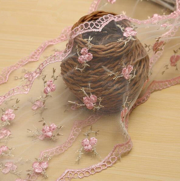 5 Yards handmade embroidery flowers lace Trim Wedding dress Accessories 150MM