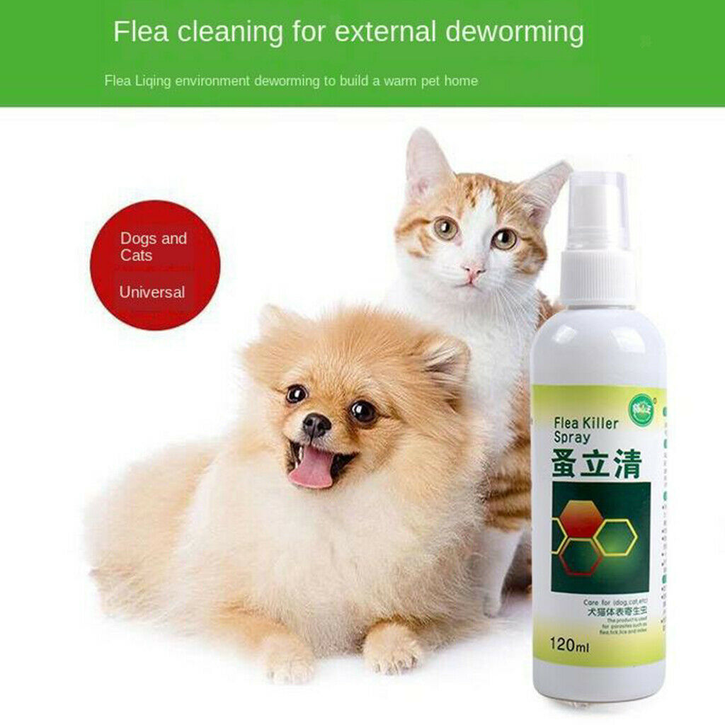 2Pieces 120ml Pet Flea Killer Spray Flea Cat Dogs Treatment for Cat Dogs