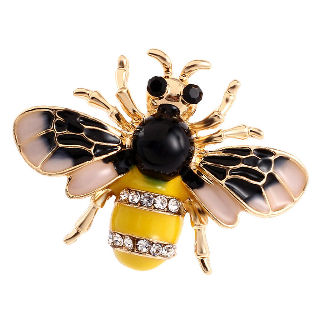 Rhinestone Crystal Brooch, Bee Flying Insect Fashion Jewelry