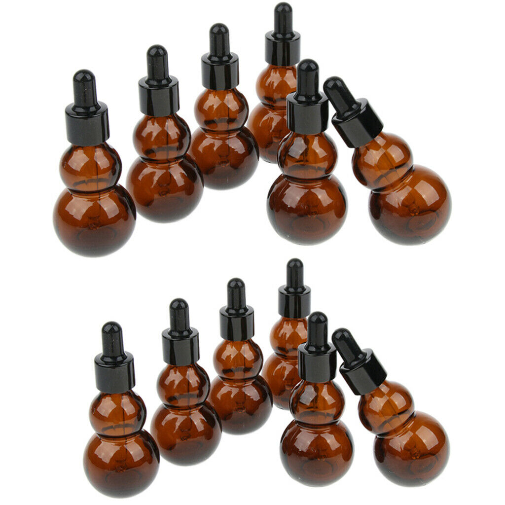 12pcs Refillable Portable Amber Empty Glass Essential Oil Makeup Perfume Eye