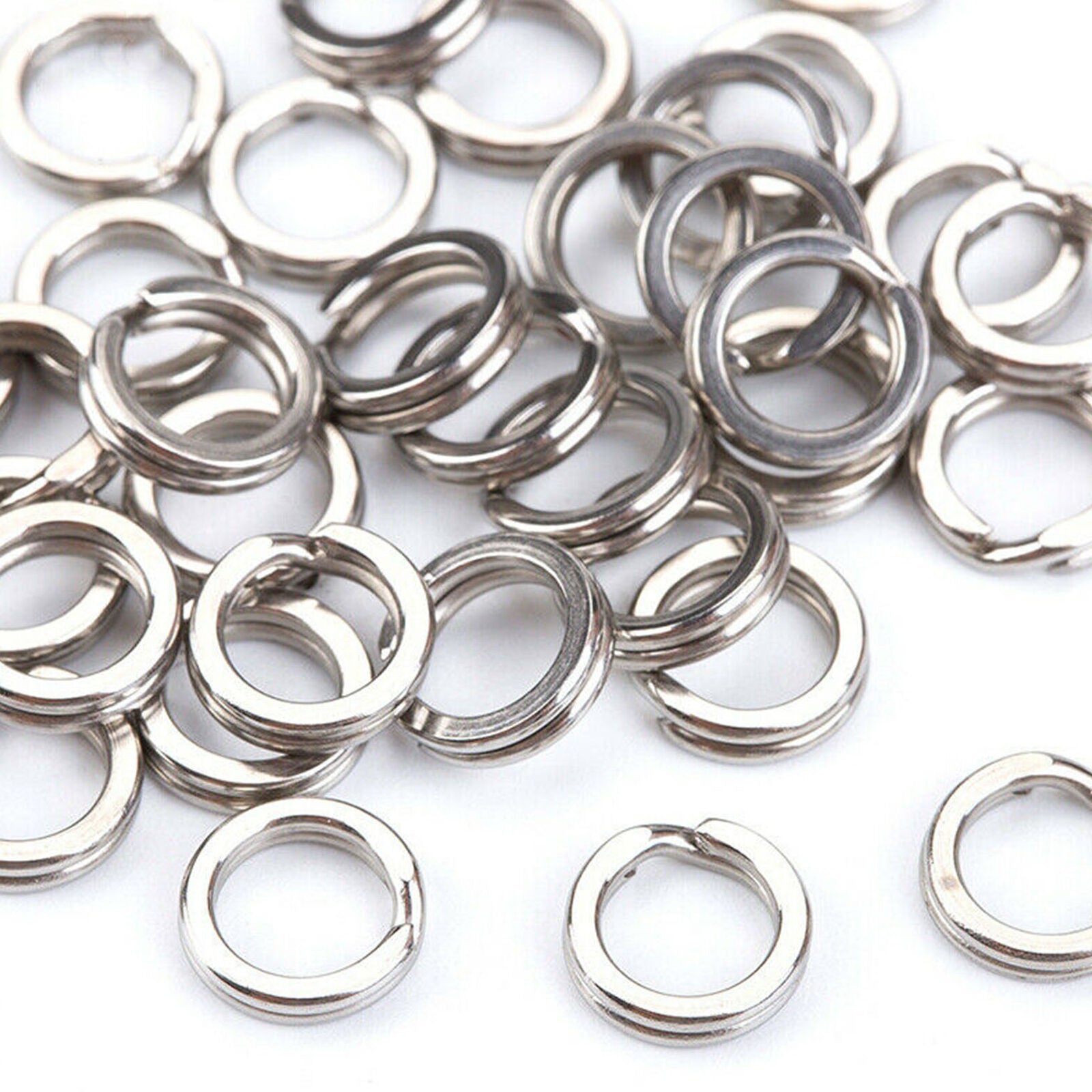 200pcs Fishing Snap Rings Fishing Lures Stainless Steel Split Ring 5mm-9mm Parts