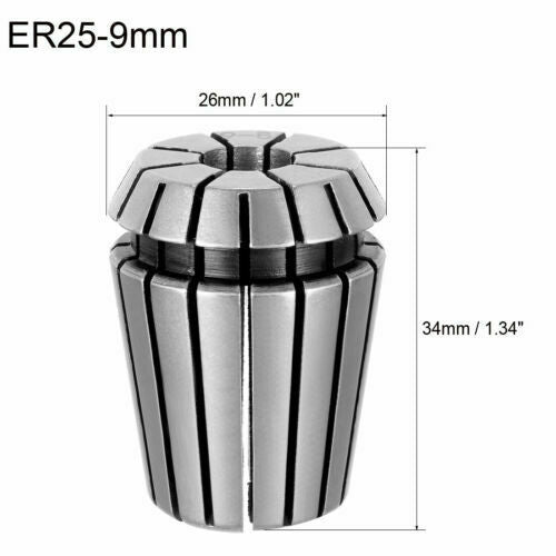 9mm ER25 9mm Spring Collet Chuck for CNC Engraving Machine Lathe Milling Tool