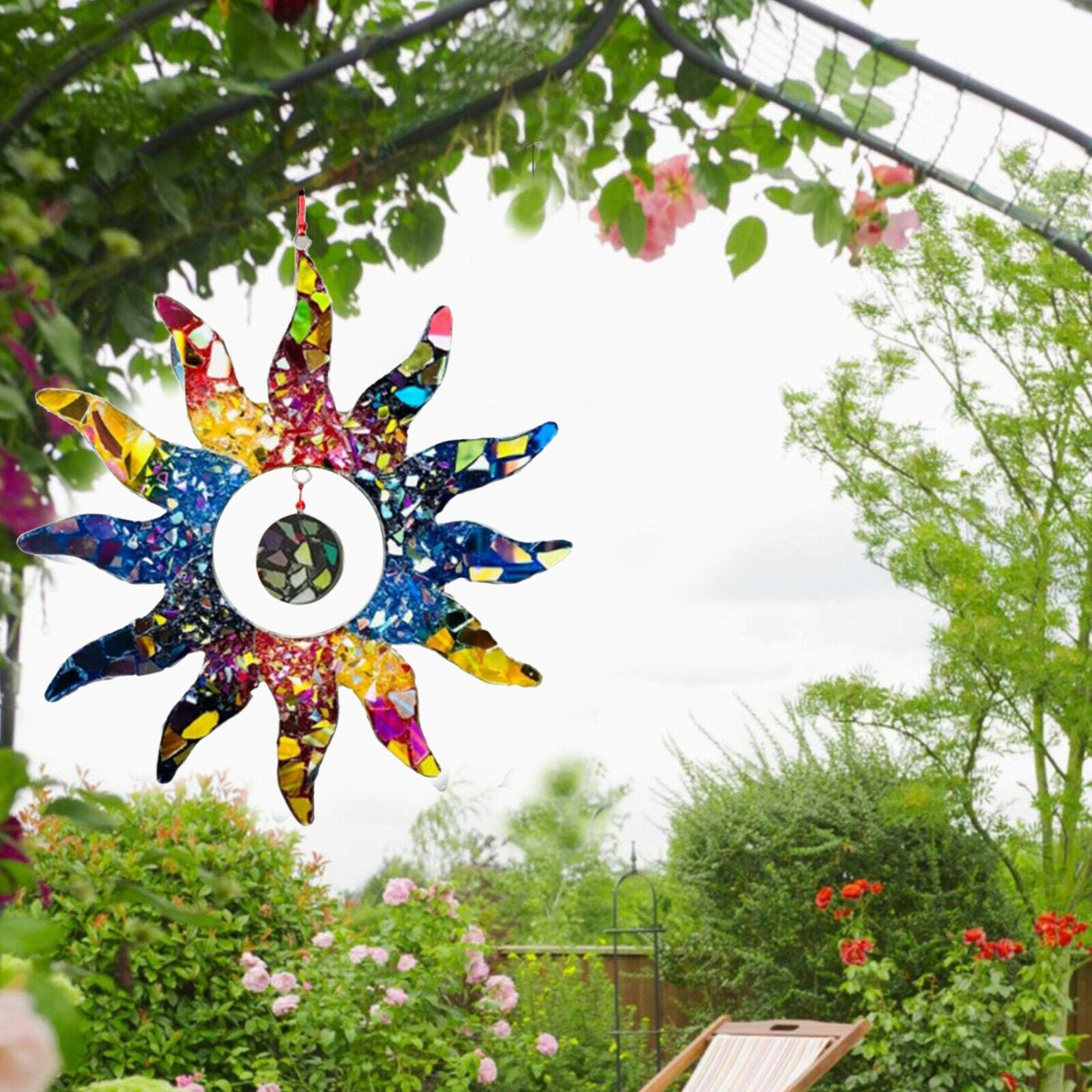 Suncatcher Handmade Glass Hanging Ornament Balcony Wall Yard Hangings Decor