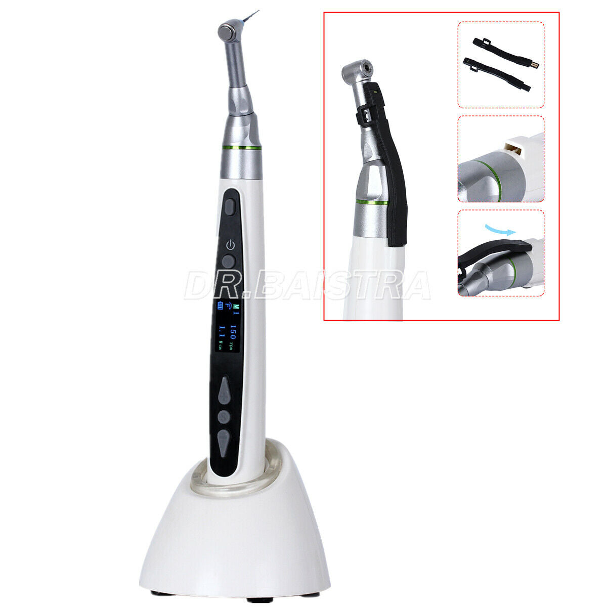 16:1 Reduction LED Wireless Mini Endo Motor Treatment Contra Angle Handpiece