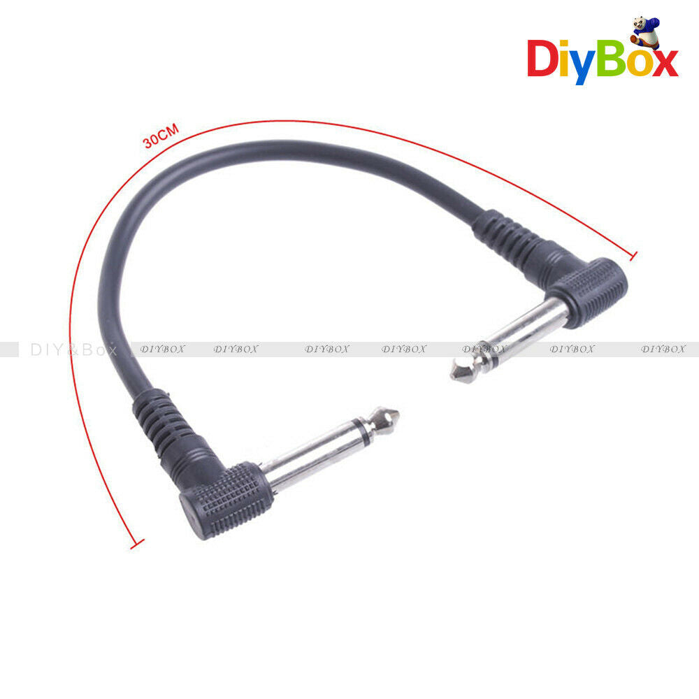 6PCS Colorful 30cm Angled Plug Audio Leads Patch Cables For Guitar Pedal Effect