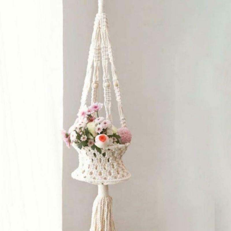 Hanging Plant Handmade Macrame Plant Hanger Flower Pot Holder Wall Garden Decor