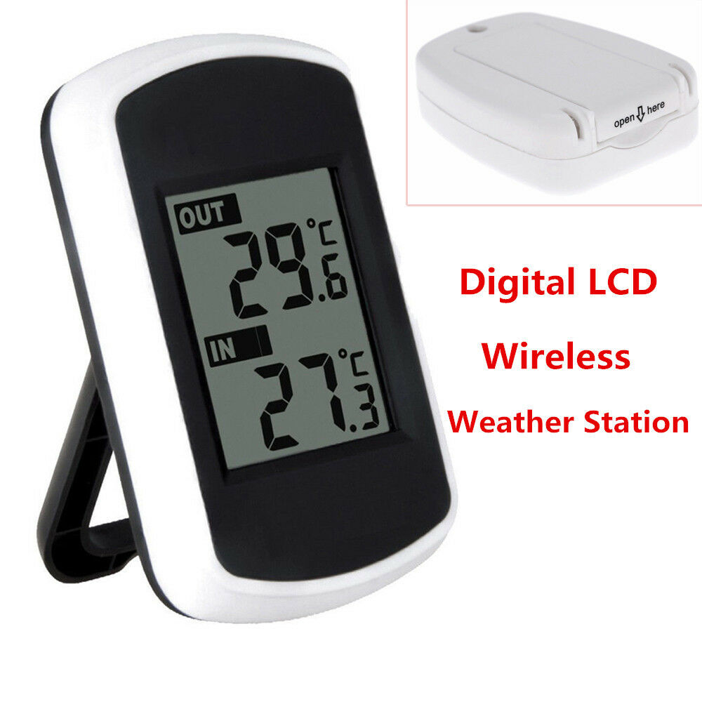 Digital LCD Indoor/ Outdoor Wireless Weather Station w/ Sensor Thermometer Good