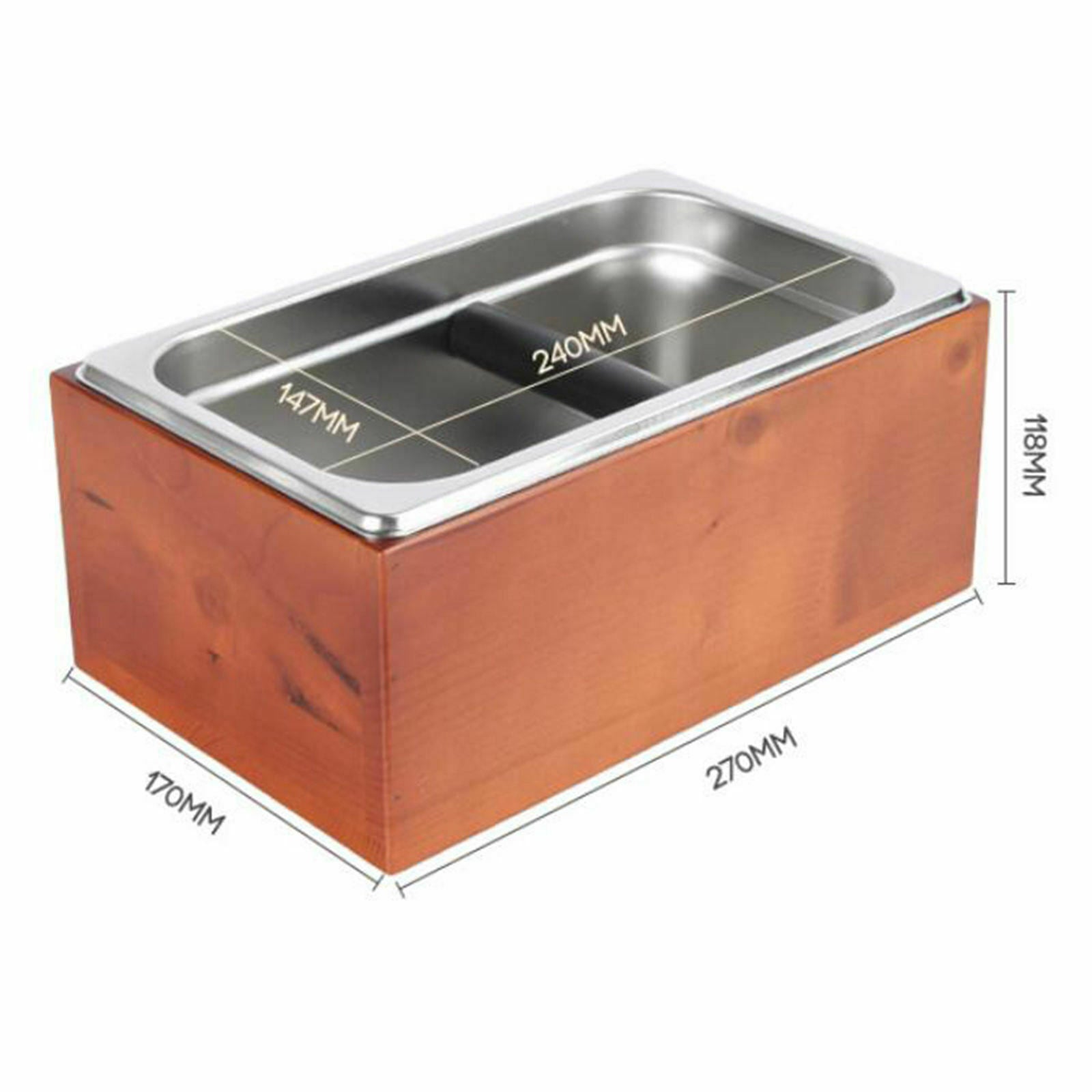 Durable Coffee Knock Box Non-Slip Solid Wood Base Easy & Mess-Free Disposal