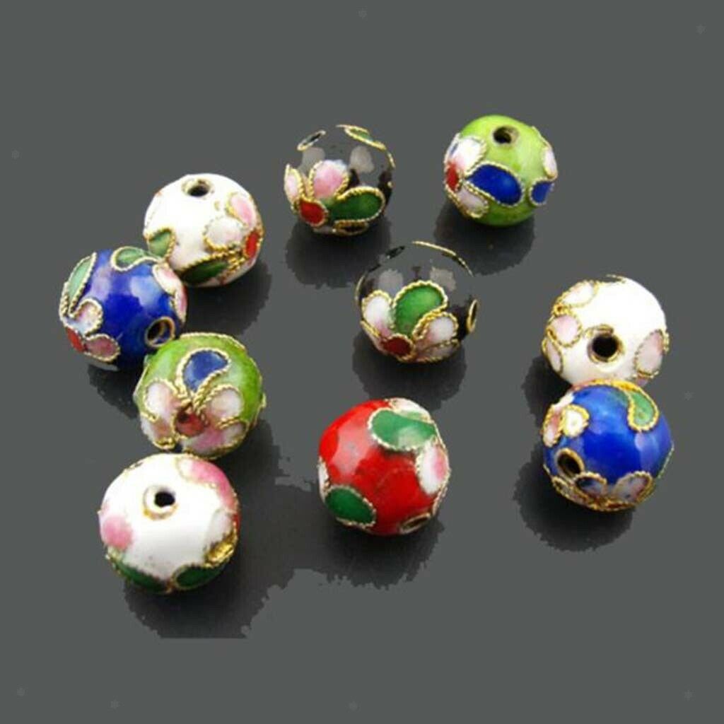 Pack of 30 Cloisonne Round Loose Beads Spacers DIY Accessories Crafts 10mm