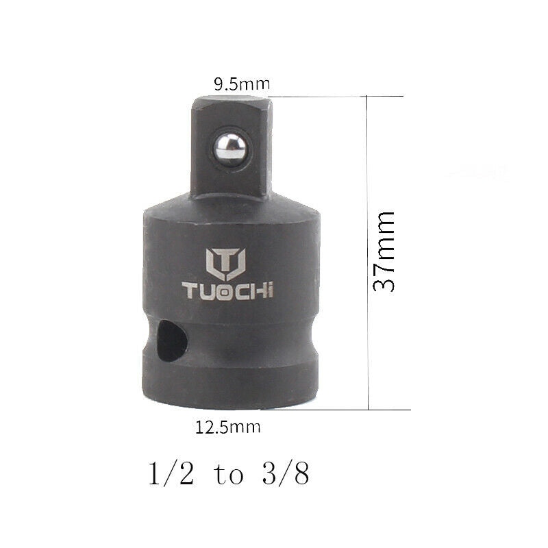 6Pcs Pneumatic 1-3/4-1/2-3/8-1/4 Vanadium Steel 50BV30 Sleeve Hand Tool Adapters