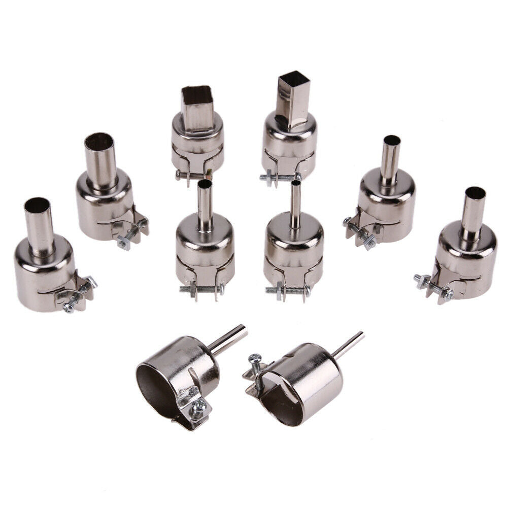 10Pcs Heat Gun Nozzles Solder Kit Set for 850 Hot Air Soldering Station C#P5