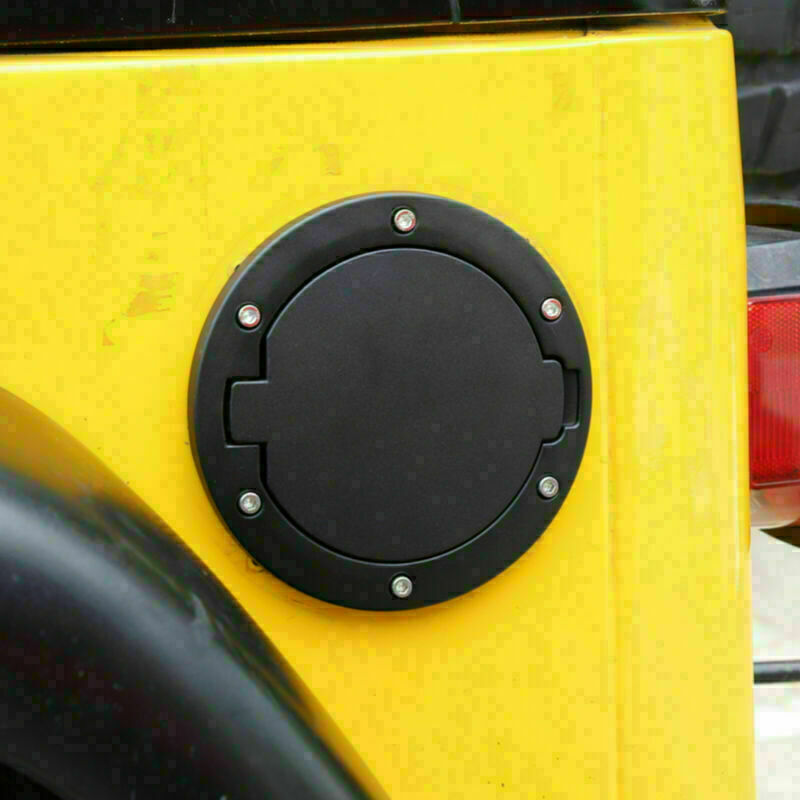 Black Locking Door Fuel Gas Tank Cap Cover For 2007-2018 Wrangler TJ CN