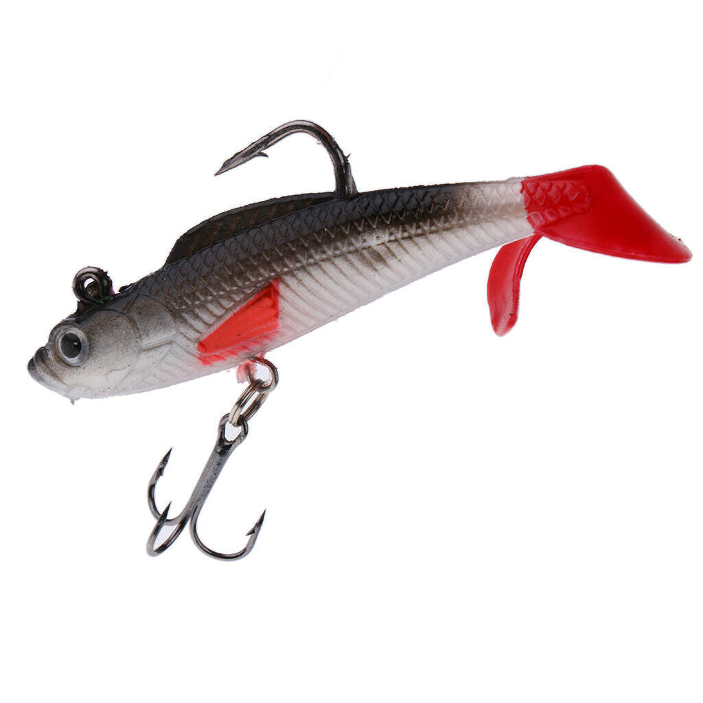 4Pcs Soft Fishing Lures Baits Lead Head Jigs 10cm/9.3g Sinking Crankbaits