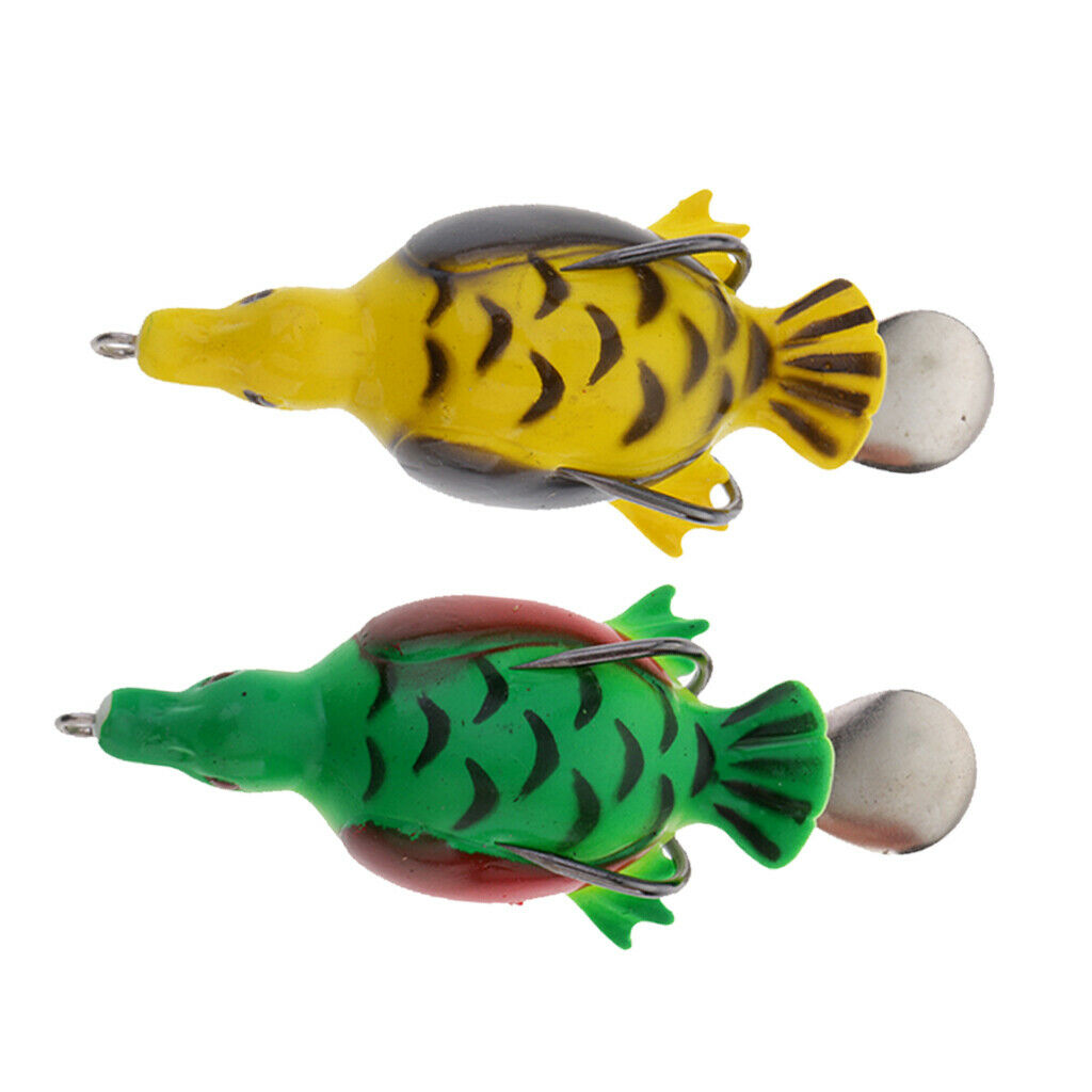 2pcs Spoon Fishing Lures Silicone Duck