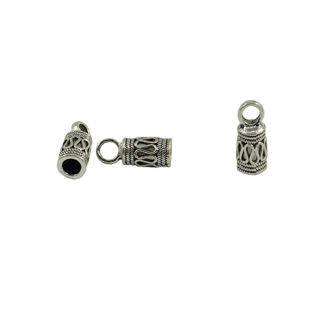 50x Alloy Bell Shape Bead Leather Cord End   Tube Jewelry Findings 4mm