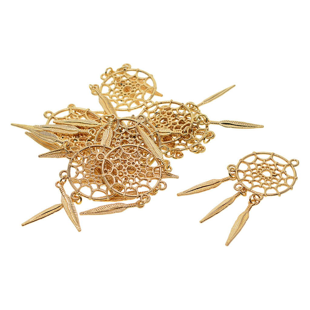 10 Pieces Feather Tassel Charms Pendants Jewelry Making Accessories for DIY