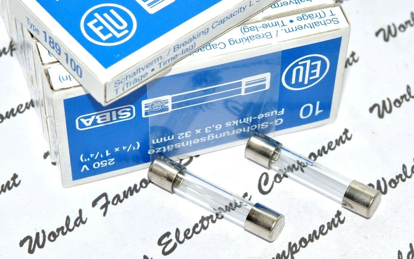 2pcs - ELU / SIBA  T 2A  250V 6.3x32mm Slow Blow Glass Fuse - For Audio