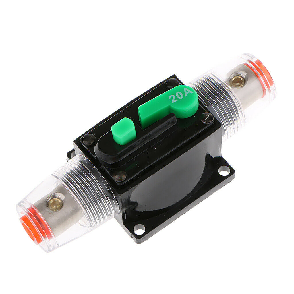 20 Amp Car Stereo Audio Inline Circuit Breaker Manual Reset Water Resistant