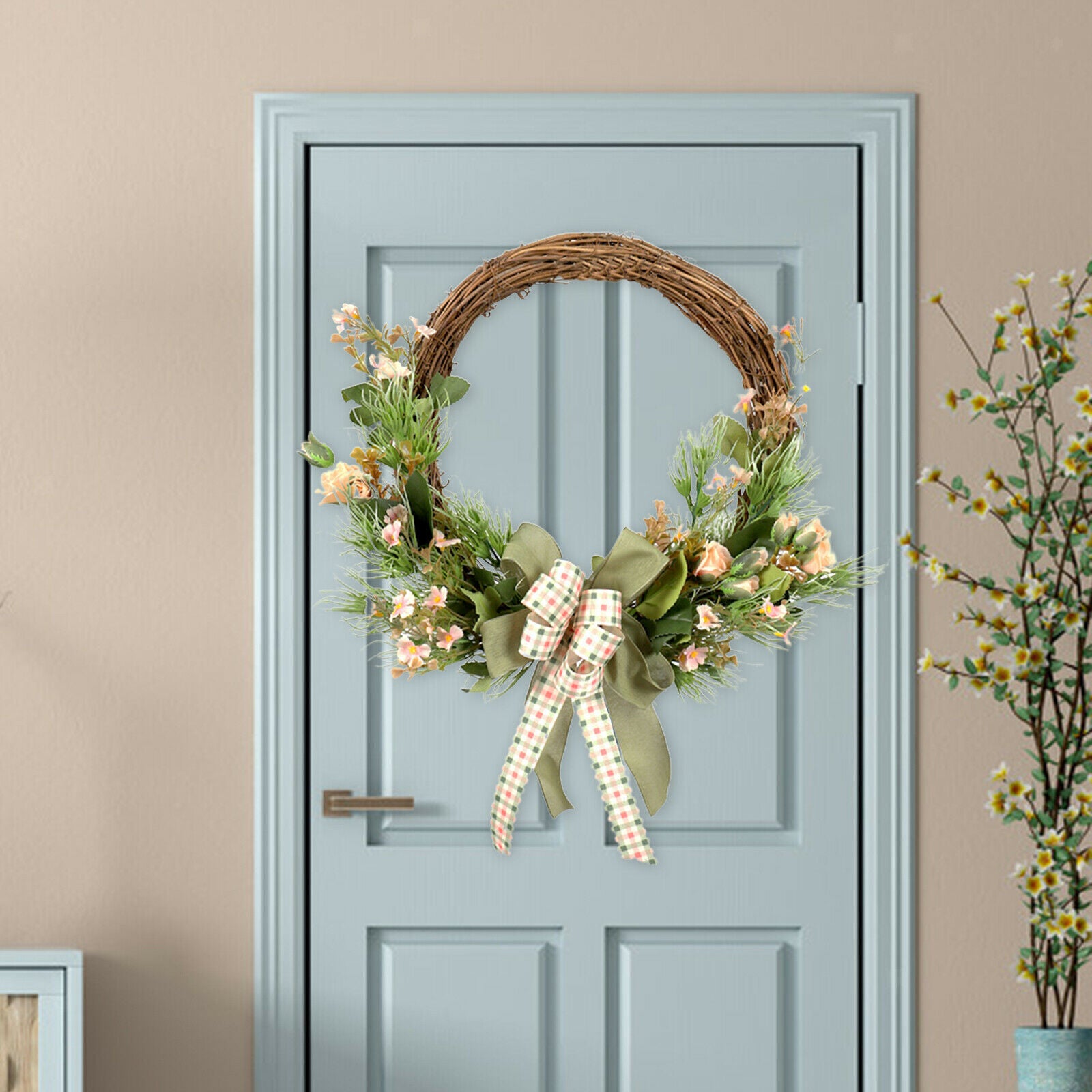 15.7'' Large Wreath Garland for Summer Front Door Window Wedding Decor