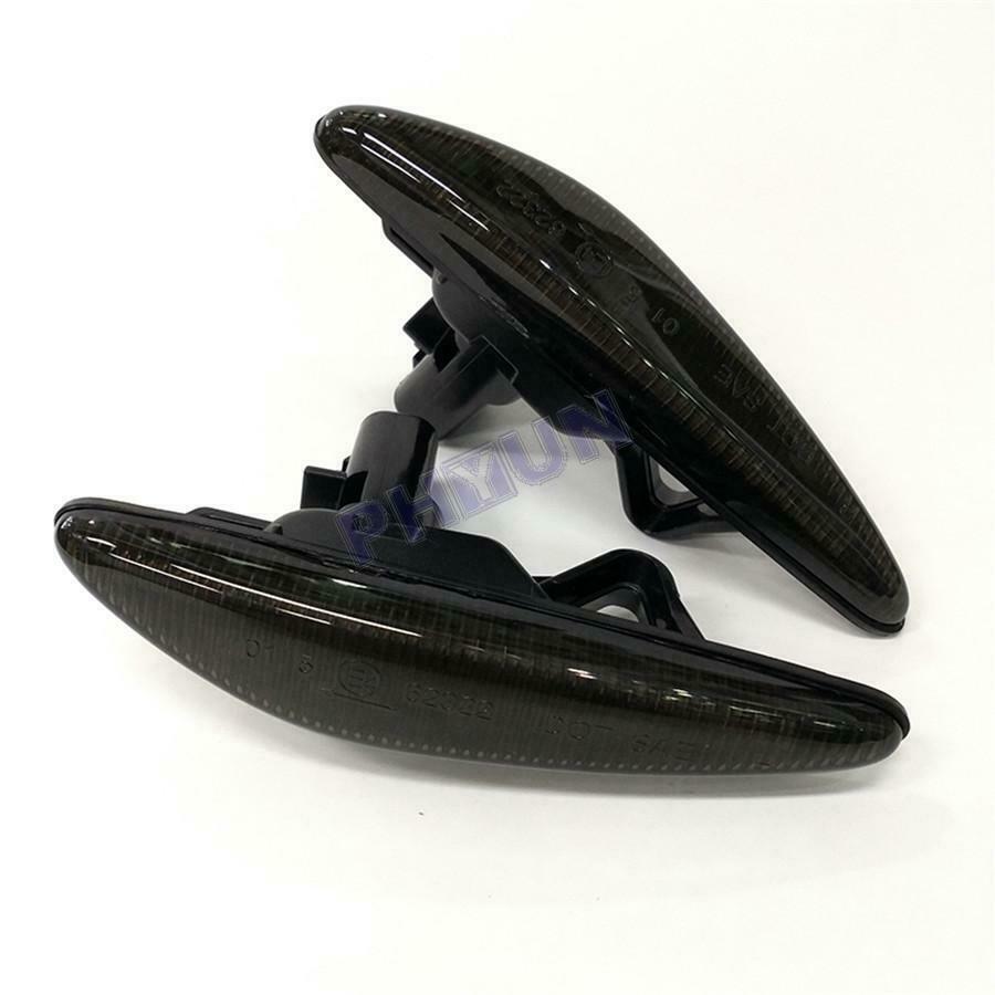 2pcs Sequential Amber LED Front Side Marker Light Smoked Lens For Mazda MX-5 RX8