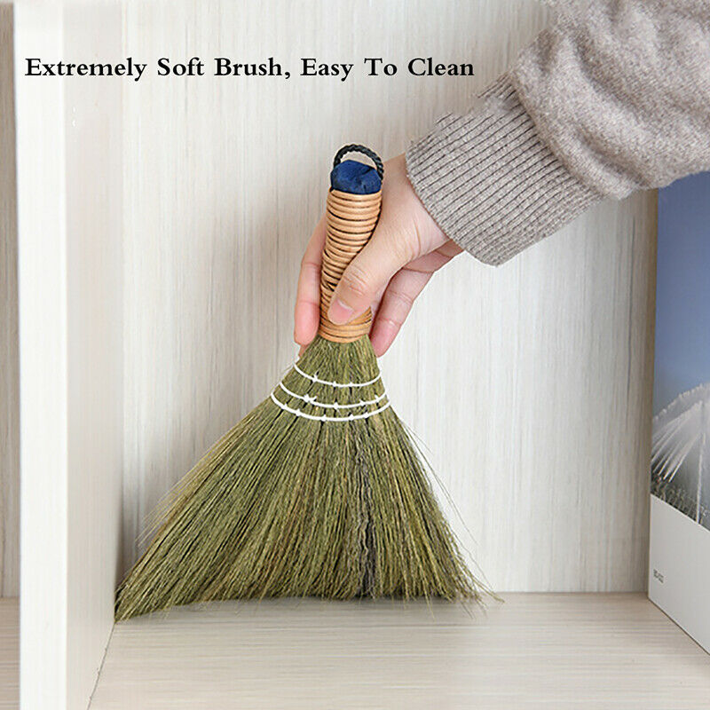 1Pcs Wooden Floor Soft Broom Sweeping Manual Grass Hair Sweeper Dust Brush To SJ