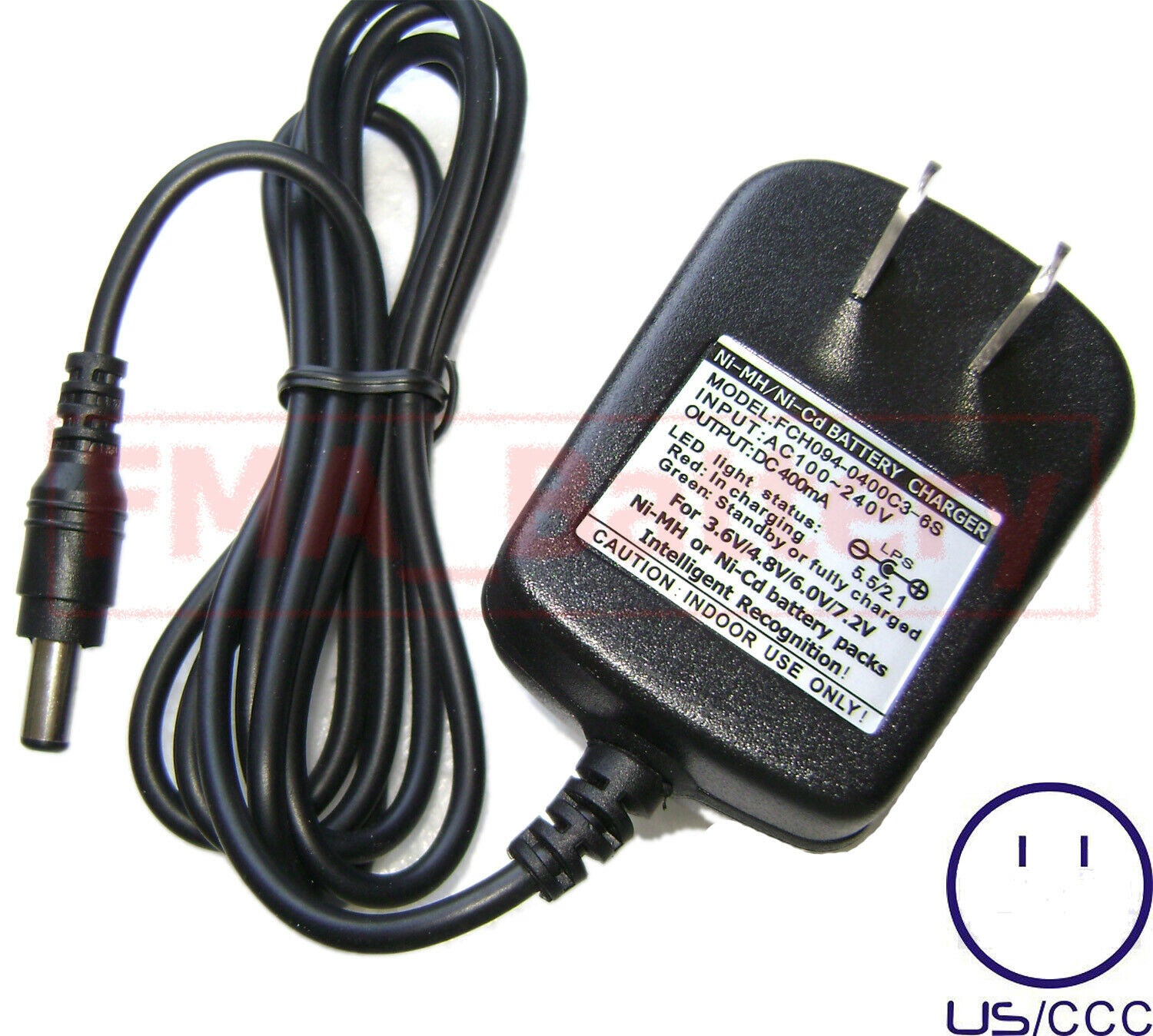 3.6V 4.8V 6V 7.2V Ni-MH Ni-Cd Battery Smart Charger Intelligent Auto Control LED