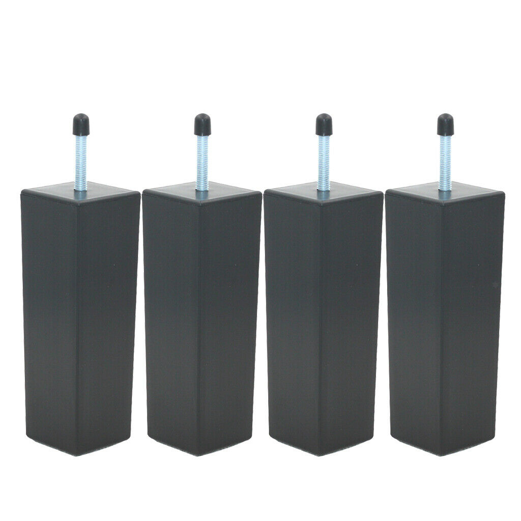 4 Pieces 15cm Black Bed Risers Lifts Table Leg for Sofa Couch M8 Thread