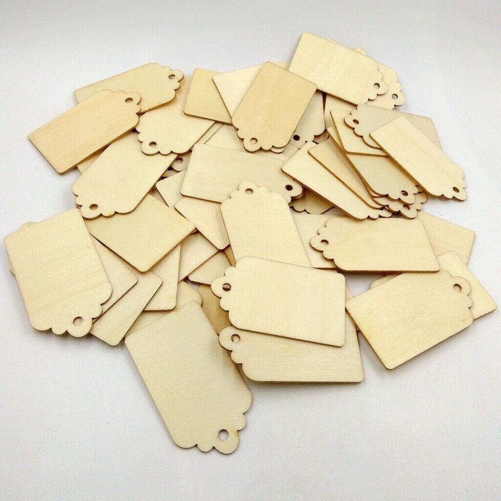 100pcs Unfinished Wood Embellishments Hanging Ornaments Wedding Party Decor