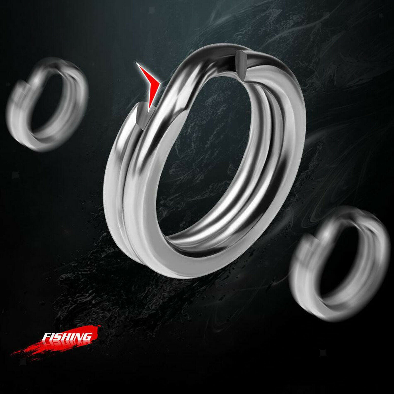200pcs Fishing Split Rings Stainless Steel Lure Tackle Connector Set 5 Sizes