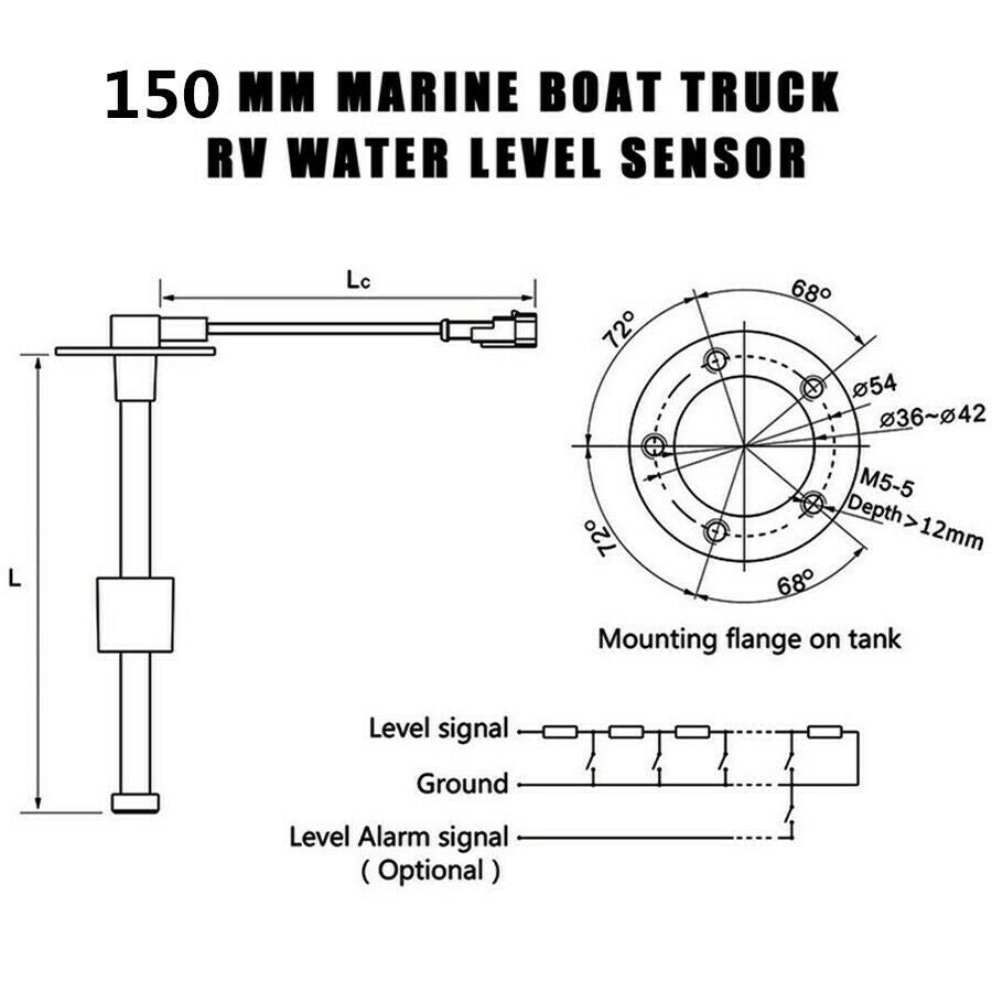 Marine Car RV 150mm Fuel Sending Unit Fuel Water Level Gauge Sensor 240-33 ohms